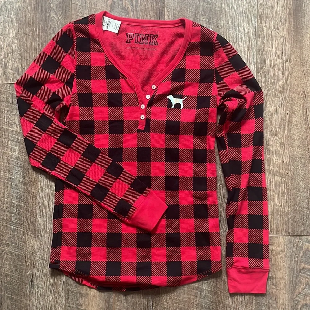 Victoria's Secret PINK Buffalo Plaid Thermal Top - Picture 5 of 5